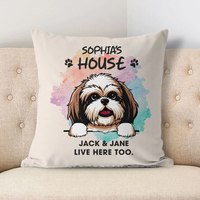 Thumbnail for Lives Here Too - Personalized Pillow, Dog Lovers Gift AD