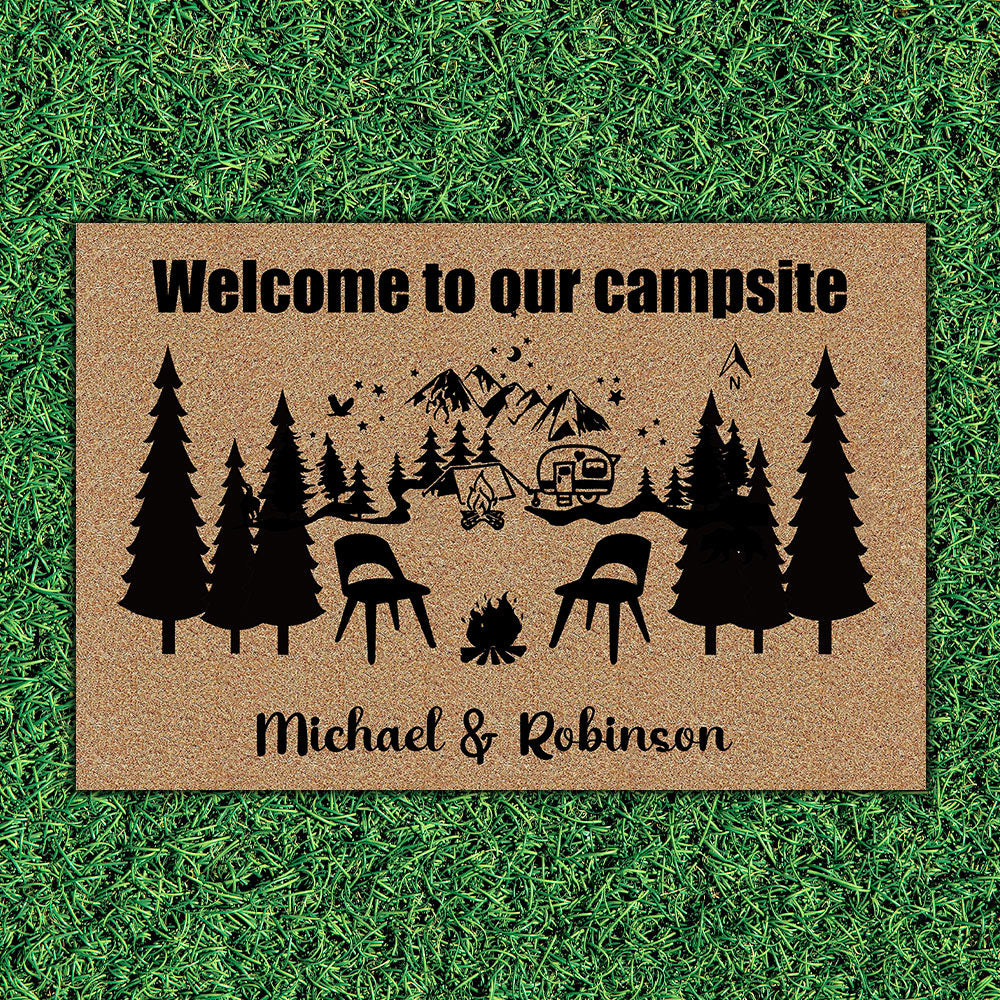 Welcome to our Campsite Personalized Doormat AB