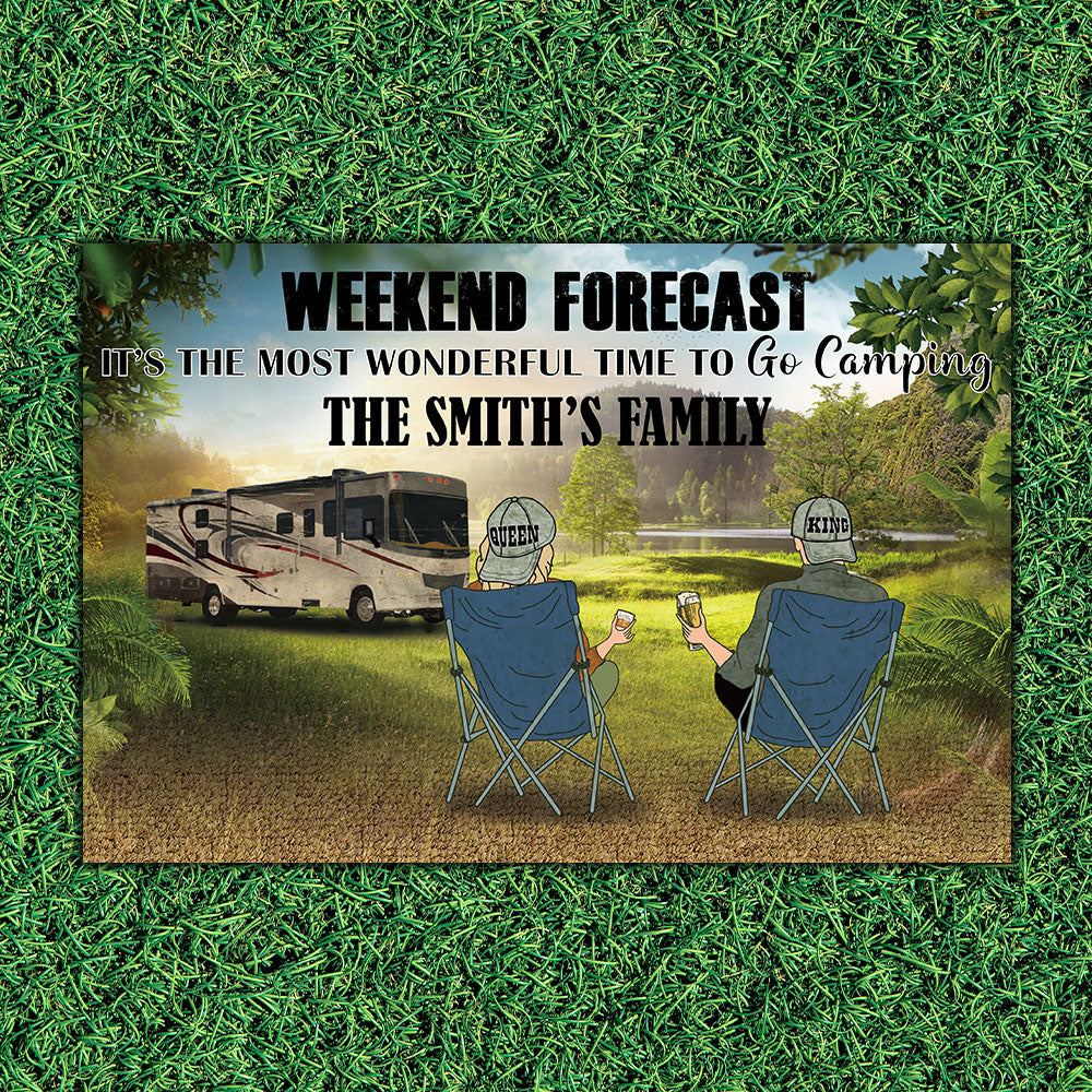 Weekend Forecast It's The Most Wonderful Time To Go Camping -Personalized RVs Doormat AB