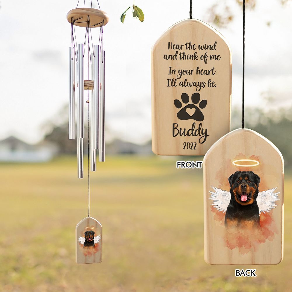 Custom Angel Dog Cat With Wings Memorial Wind Chime, Memorial Gift AZ