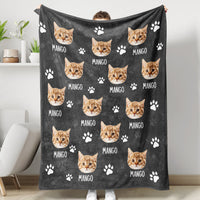 Thumbnail for Custom Pet Photo & Paws Fleece Blanket, Pet Lover Gift AB