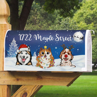 Thumbnail for The Night Sky Of Christmas Dog Cat Mailbox Cover, Winter Mailbox AF
