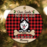 Thumbnail for Dear Santa Dog Christmas Ceramic Ornament  - Personalized Decorative Ornament AE