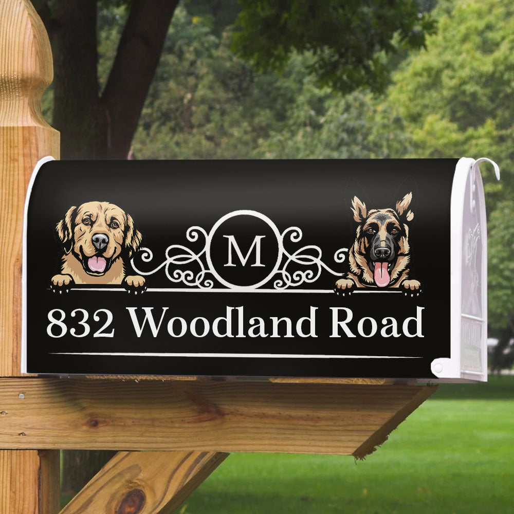 Custom Family Name House Address Magnetic Mailbox Cover, Pet Lover Gift AF