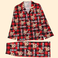 Thumbnail for Custom Photo Buffalo Plaid Pet Pajamas Set, Pet Lover Gift AB