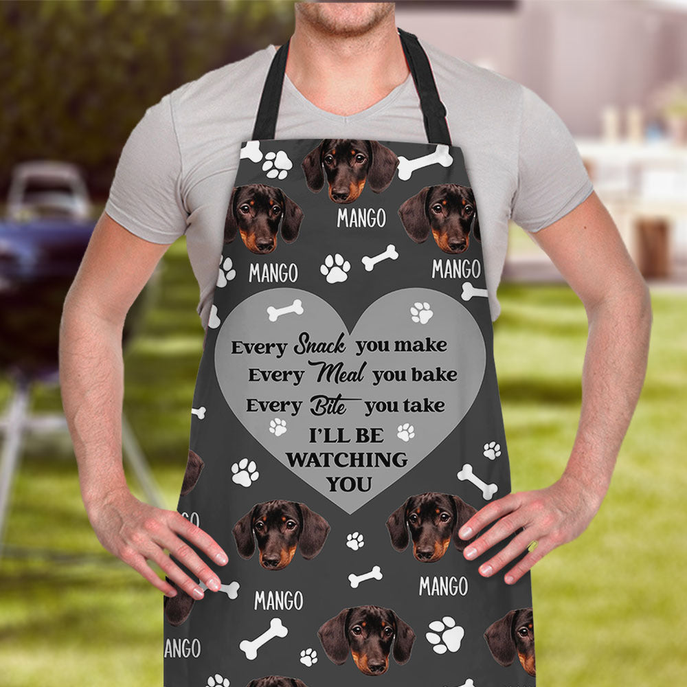 Personalized I'll Be Watching You Dog Cat Face Apron, Gift For Cooking Lover AI