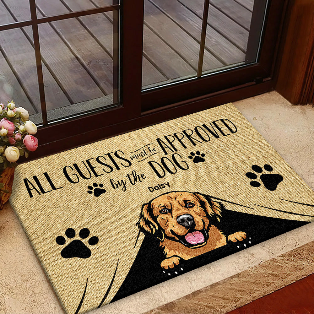 Approved By The Dog Custom Doormat, DIY Gift For Dog Lovers AB