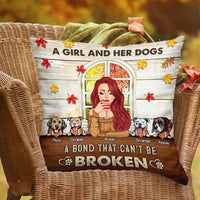 Thumbnail for A Girl Her Dogs A Bond Custom Pillow, DIY Gift For Dog Lovers AD