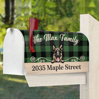 Thumbnail for Personalized Buffalo Plaid Check Mailbox Cover, Dog Lover Gift AF