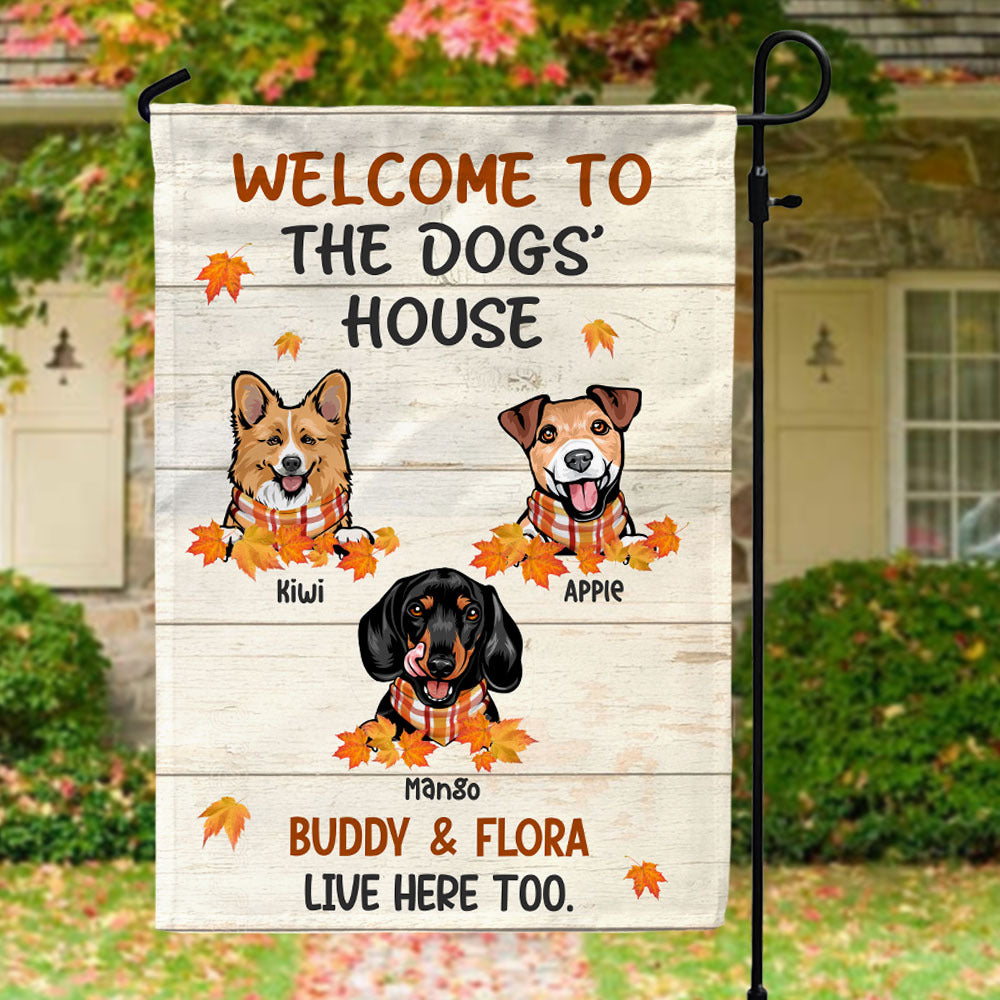 Welcome To The Dog House Fall Garden Flag, Dog Lover Gift AD
