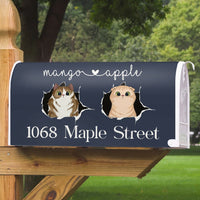 Thumbnail for Cats Opened Here Personalized Address House Magnetic Mailbox Cover, Personalized Gift For Cat Lovers AF