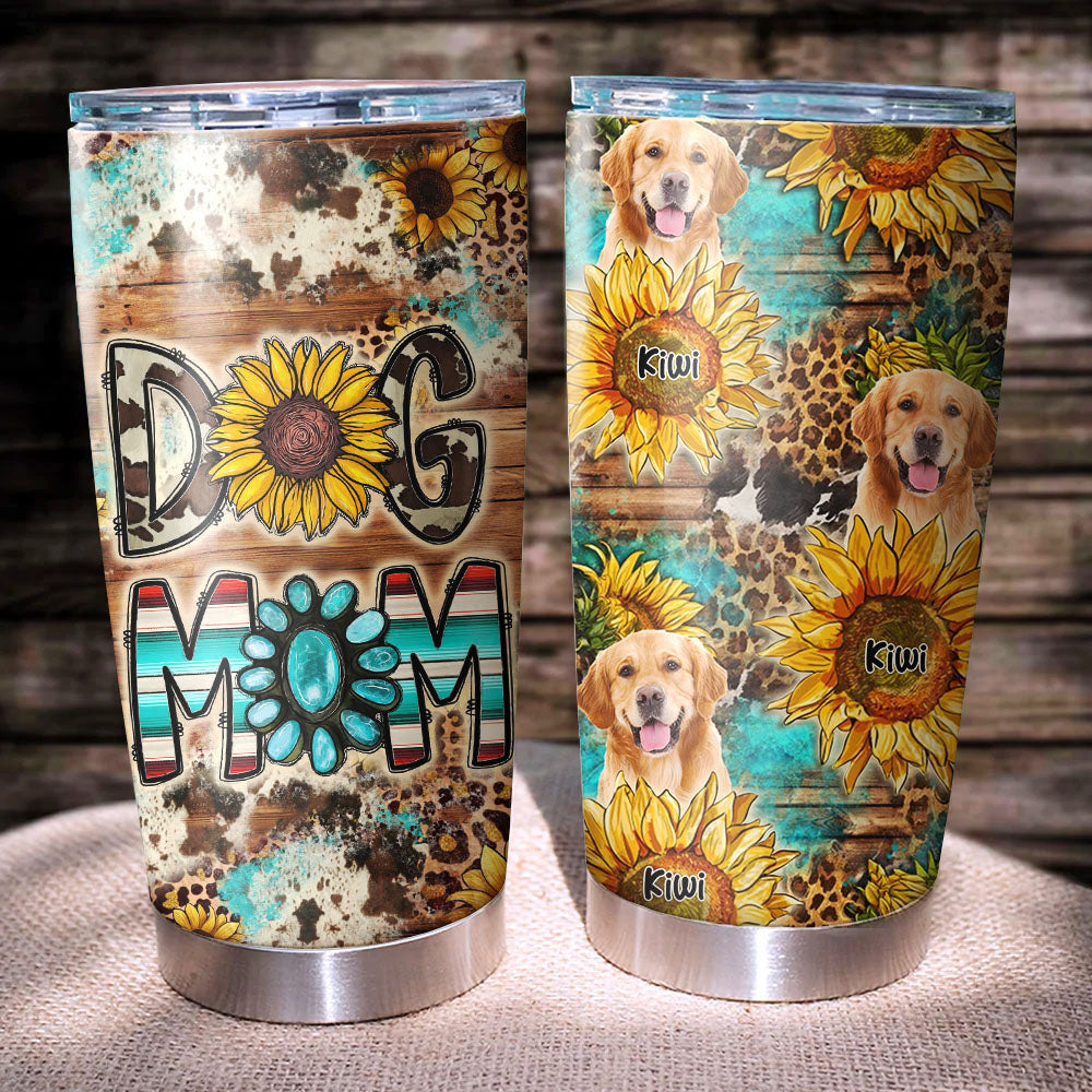 Western Leopard Dog Mom Tumbler, DIY Gift For Dog Lovers AA
