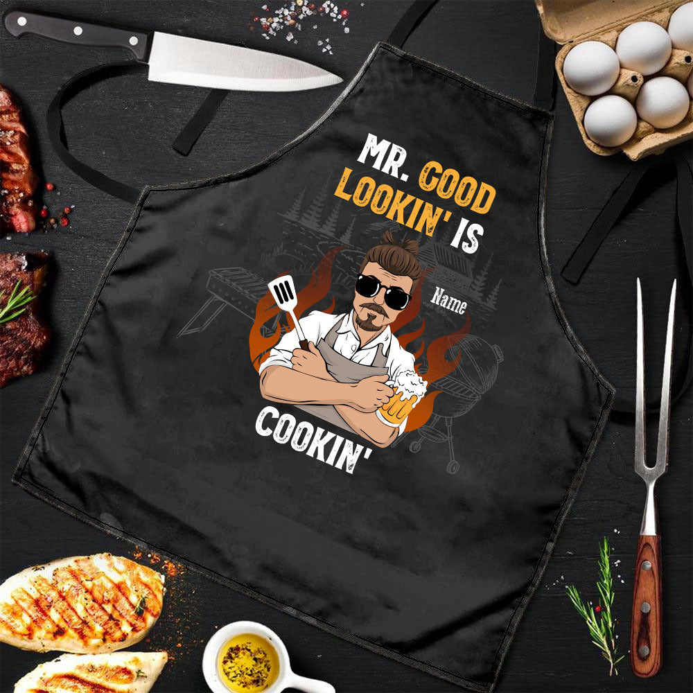 Mr. Good Lookin' Is Cookin' Dad Apron, Gift For Dad AI