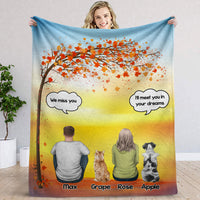 Thumbnail for Autumn Dog Back I Miss You Personalized Blanket, Custom Cat Fall Gift AB