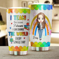 Thumbnail for I Can Change The World Teacher Tumbler, Best Gift For Back To School AA
