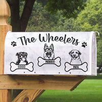 Thumbnail for Dogs Cling To Bone Family Name Mailbox Cover, Dog Lover Gift AF
