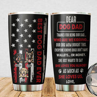 Thumbnail for Best Dog Dad Ever Custom Tumbler, DIY Gift For Dog Lovers AA