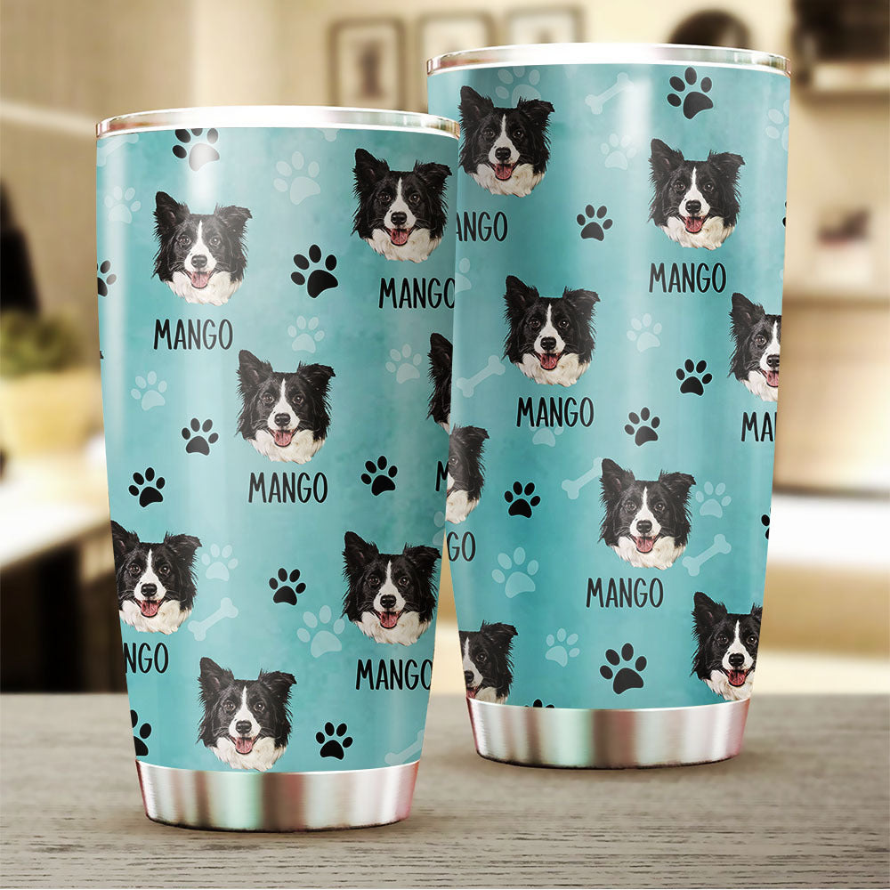 Custom Dog Cat Photo With Name Tumbler, Pet Lover Gift AA
