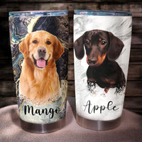 Thumbnail for Pet Portrait Photo With Name Marble Tumbler, Pet Lover Gift, Gift For Friends AA