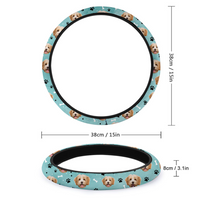 Thumbnail for Custom Face With Paws Dog Cat Car Steering Wheel Cover, Pet Lover Gift FC