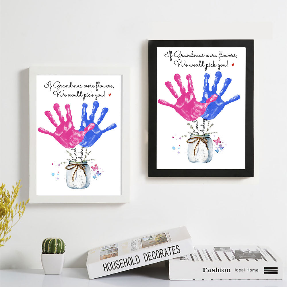 If Grandmas/Moms Were Flowers Photo Frame, Kids Handprint Keepsake AA