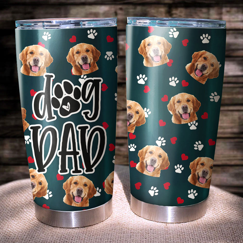 Dog Mom Dog Dad Photo Upload Tumbler, DIY Gift For Pet Lovers AA