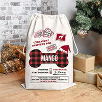 Thumbnail for Custom Dog Bone Overnight Delivery Christmas Bag, Christmas Gift AB