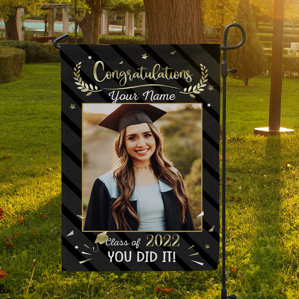 Congratulations You Did It Photo Graduation Garden Flag AD