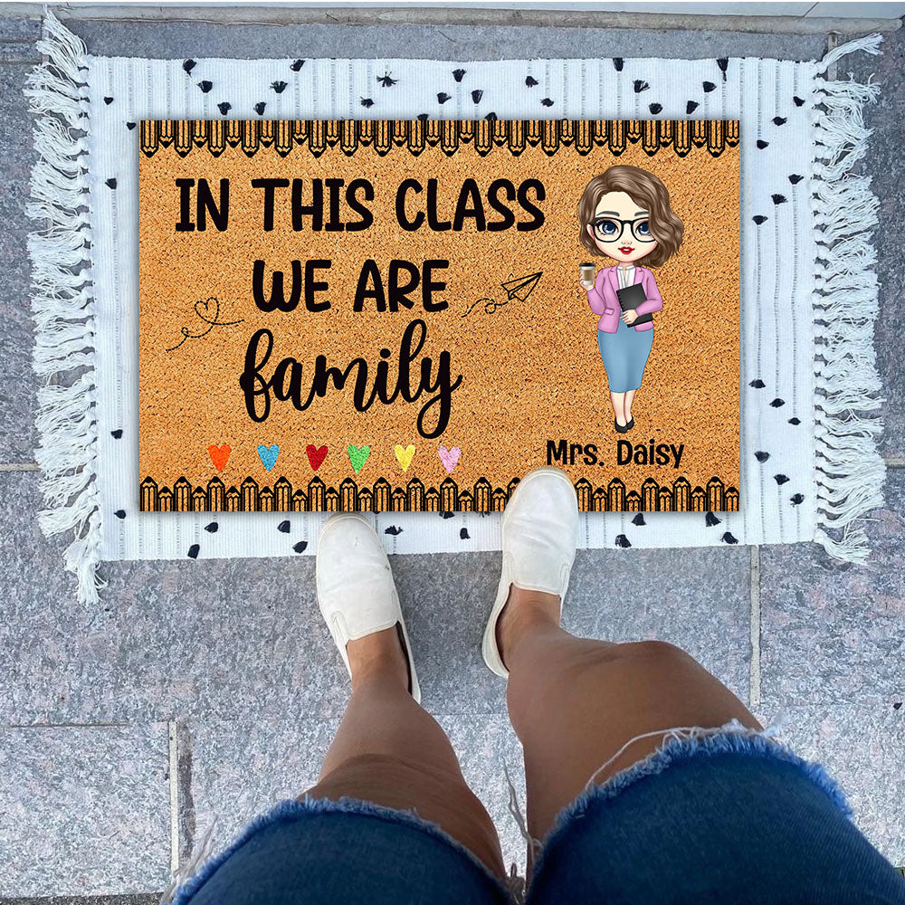 In This Class We Are Family Teacher Doormat, Classroom Decor AB