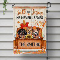 Thumbnail for Fall For Jesus Dog Pumpkin Garden Flag, Autumn Decor AD