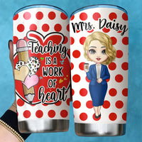 Thumbnail for Teaching Is A Work Of Heart Teacher Tumbler, Back To School DIY Gift AA