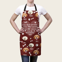 Thumbnail for Personalized I'll Be Watching You Dog Cat Face Apron, Gift For Cooking Lover AI