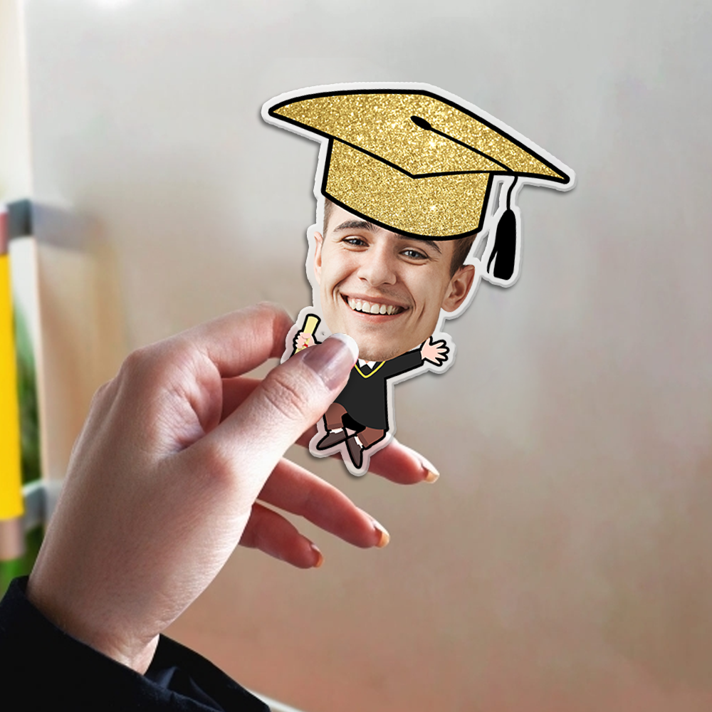 Personalized Magnet With Face, Graduation Decorations 2024 Gift, Fridge Magnet FC