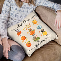 Thumbnail for 'Tis The Season Dog Fall Pillow, Custom Pet Pumpkin AD