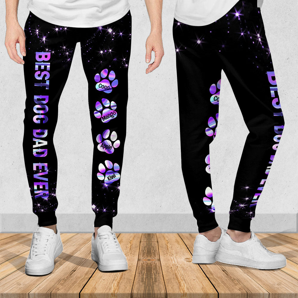 Custom Hologram Dog Mom Dog Dad Sweatpants, Best Gift For Dog Lovers AB