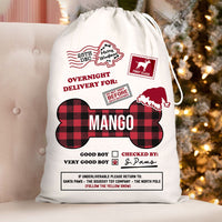 Thumbnail for Custom Dog Bone Overnight Delivery Christmas Bag, Christmas Gift AB