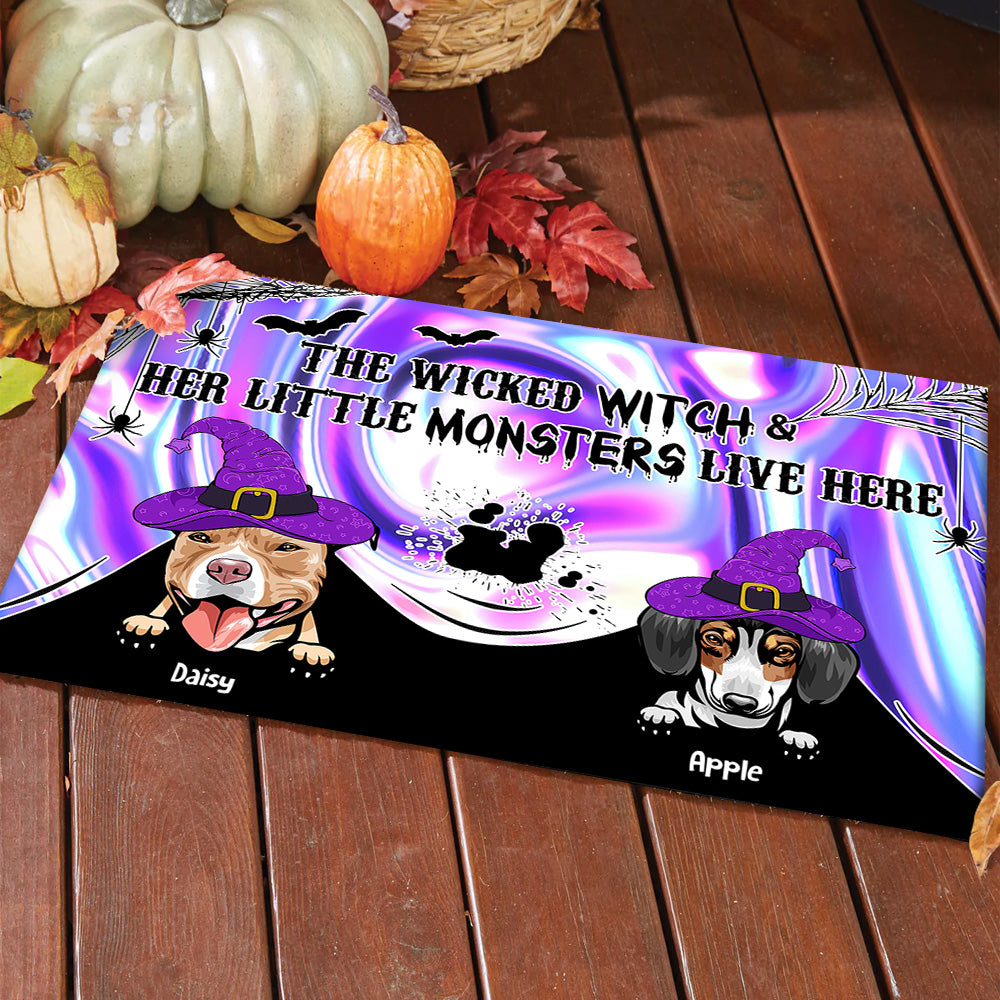 Wicked Witch Hologram Halloween Dogs Doormat, Dog Lovers Gift AB
