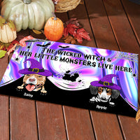Thumbnail for Wicked Witch Hologram Halloween Dogs Doormat, Dog Lovers Gift AB