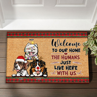 Thumbnail for Personalized  Dog Cat Welcome To Our Home Christmas Doormat, House Decor AB