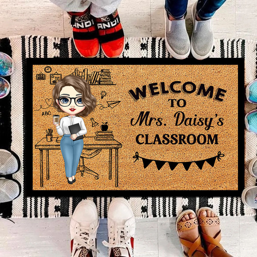 Welcome To Classroom Teacher Doormat, Classroom Decor AB