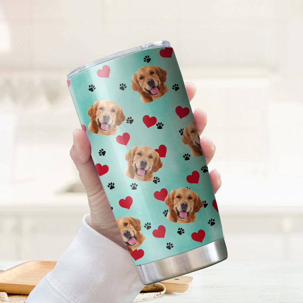 Dog Mom Dog Dad Photo Upload Tumbler, DIY Gift For Pet Lovers AA