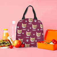 Thumbnail for Custom Paws With Dog Cat Photo Lunch Bag, Pet Lover Gift AI