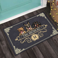 Thumbnail for Personalized Elegant Dog Lover Family Welcome Doormat, Elegant Gift For Dog Lovers AB