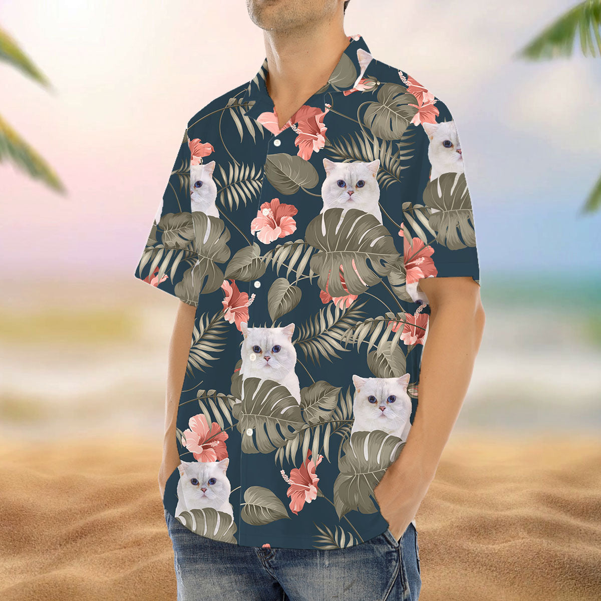 Custom Pet Face Hawaiian Shirt, Dog Lover Gift AI