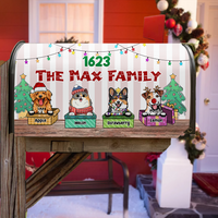 Thumbnail for Custom Naughty Cats And Dogs Christmas Mailbox Cover, Christmas Gift AF
