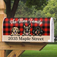 Thumbnail for Personalized Buffalo Plaid Check Mailbox Cover, Dog Lover Gift AF