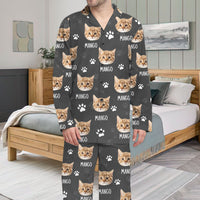 Thumbnail for Custom Paws With Dog Cat Photo Pajamas Set, Pet Lover Gift AB
