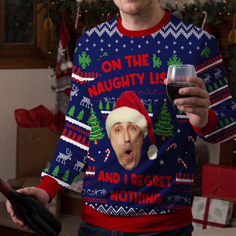 Custom Face Upload Photo Ugly Christmas Sweatshirt Gift For Family Friend, All-Over-Print Sweatshirt AB