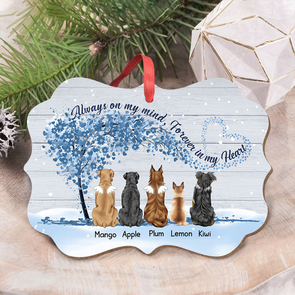 I'm Always With You Personalized Memorial Dog Printed Wood Ornament, Sympathy Gift For Dog Lover AE