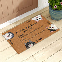 Thumbnail for Do You Live Here Cat Personalized Doormat, Gift For Cat lovers JonxiFon